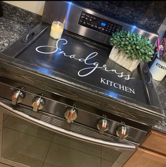 black gas stove top