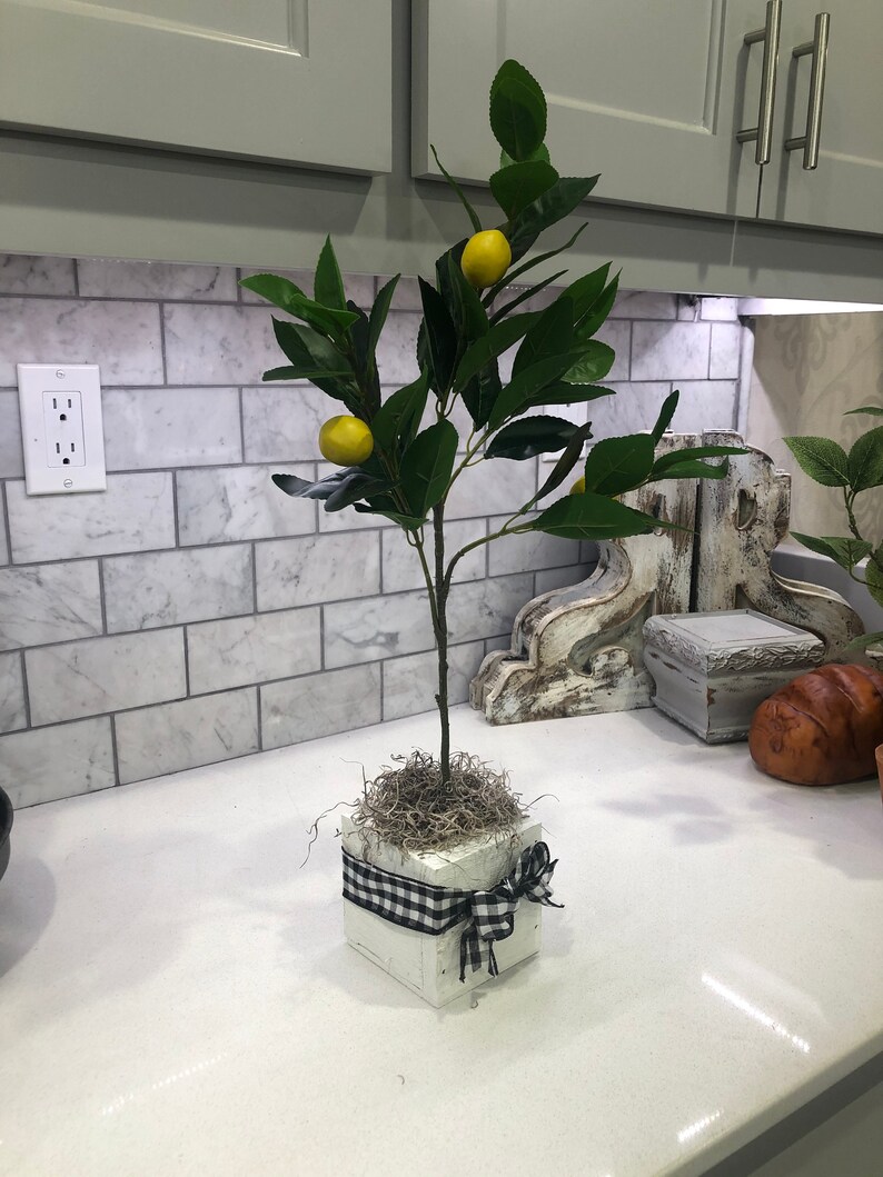 Countertop lemon tree faux lemon tree tabletop lemon lemon Etsy