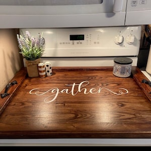 5 STYLES,CUSTOM stove cover, gas stove top cover,Box Electric stove top cover,wood cover,Mahogany finish,noodleboard,multiple sizes,Tray