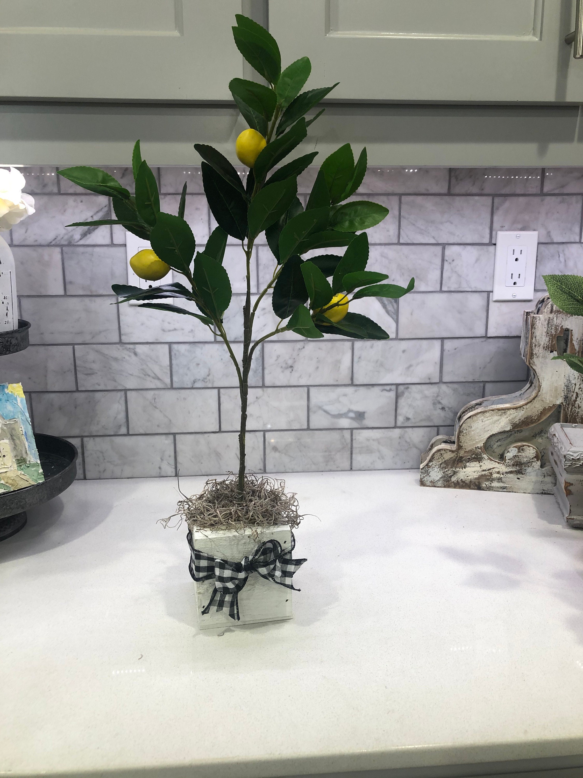 Countertop lemon tree faux lemon tree tabletop lemon lemon Etsy