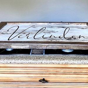 5 STYLES,gas/electric Stove Cover/Gas stove cover,rv stove cover,stove cover wood/Custom stove cover,Vintage Grain Stain Frame,Tray w Legs