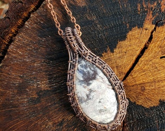 Wire-wrapped Porcelain Jasper Pendant