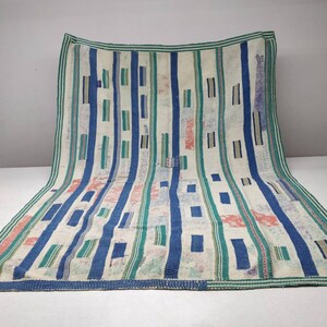 Stunning Vintage Master Piece Kantha Unique Boho Indian Hand Stitched True Antique Wall Hanging Vintage Stunner Throw