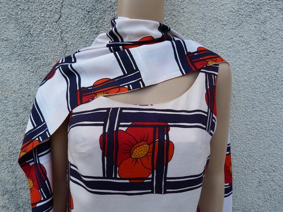 size 40 Jean Patou silk stole dress