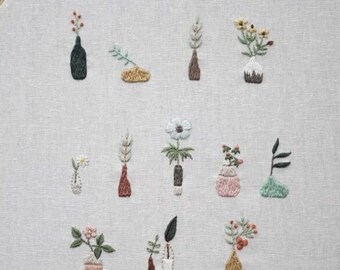 Minimal life hand embroidery pattern - PDF - Instant download