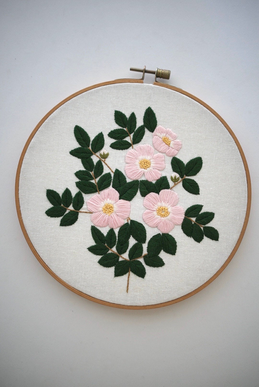 Wild Rose Hand Embroidery Pattern PDF Instant Download Etsy