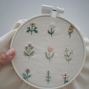 Flower inc .hand embroidery pattern - PDF - Instant download