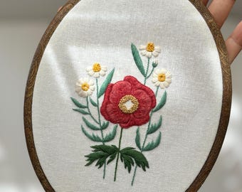 be poppy hand embroidery pattern  - PDF - Instant download