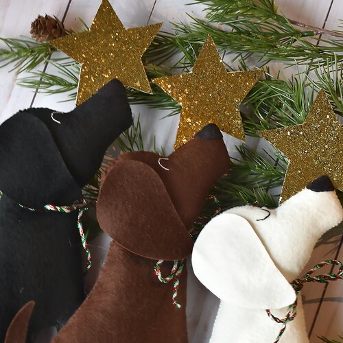 Labrador Christmas Tree Topper // Dog Christmas Decor // Black Etsy