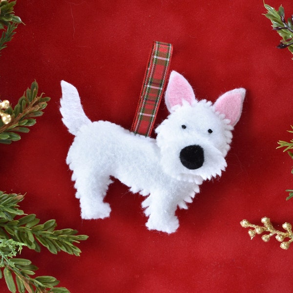 Felt Westie Christmas Ornament