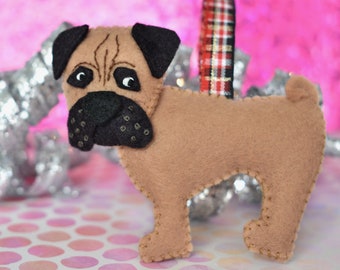 Pug Christmas Ornament