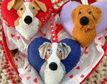 Custom Dog Valentine's Decoration // Personalized Pet V Day decor / Dog mom gift // Puppy Love // Mutt and Mixed Breed dogs / memorial heart