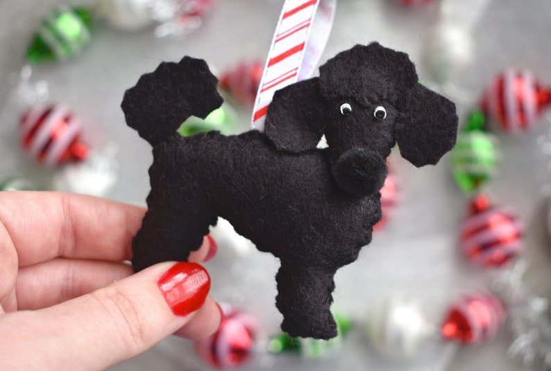 Toy Caniche Ornement de Noël / Feutre Caniche Pet Christmas Memorial / Cadeau poodle Lover image 1