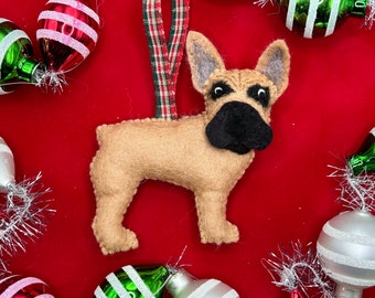 French Bulldog Christmas Ornament // Frenchie Holiday Custom Ornament