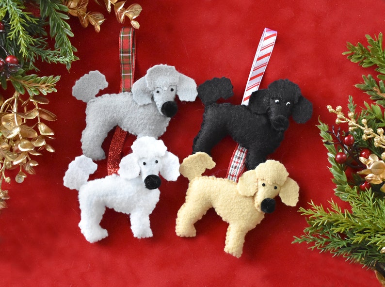 Toy Caniche Ornement de Noël / Feutre Caniche Pet Christmas Memorial / Cadeau poodle Lover image 2