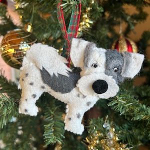 Custom Dog Christmas Ornament, Handmade Felt Pet Memorial Decor