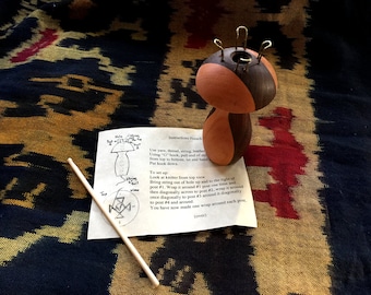 French Knitter / Yarn Mushroom Wooden Toy