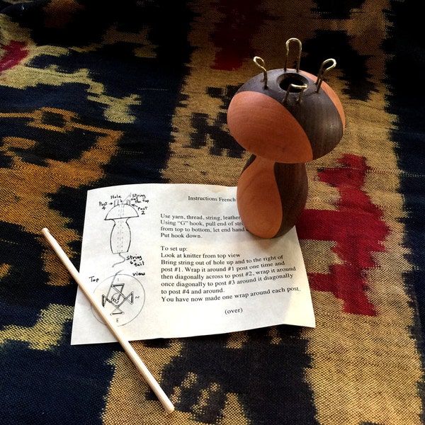 French Knitter / Yarn Mushroom Wooden Toy