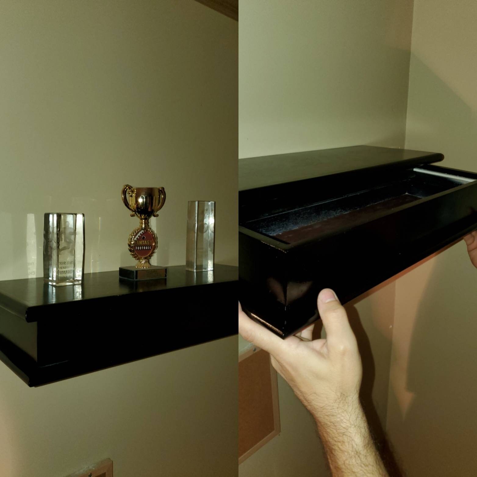 Floating Shelf With Hidden Drawer Etsy