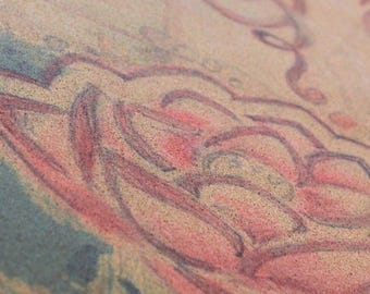 Yogamatte aus Kork mit Lotus Design