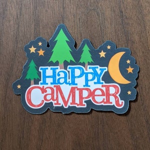 Sticker de camping, Sticker campeur heureux, Sticker permanent, Cadeau pour camping-car, Cadeau d'extérieur, Sticker extérieur, Sticker pour ordinateur portable, Sticker agenda, Aimant
