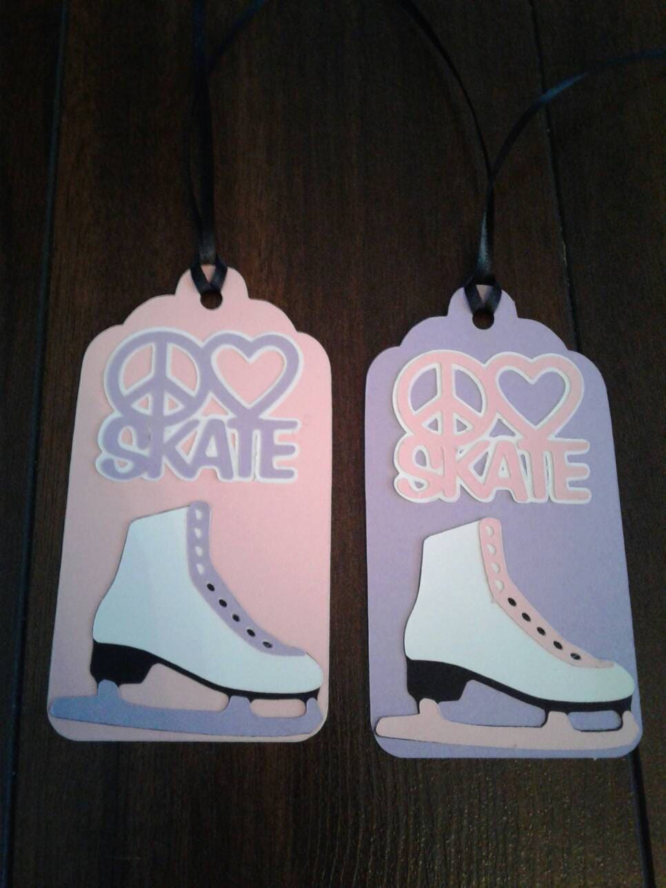 Figure Skate Gift Tags Set of 2 Peace Love Skate Gift Tags Etsy