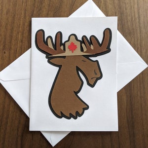 Carte de voeux orignal, carte Canada orignal gendarmerie, carte d'anniversaire orignal, carte de la GRC, carte de la fête du Canada, décoration orignal, décoration de la fête du Canada, vous