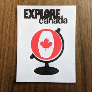 Explore Canada Globe Greeting Card - Wanderlust Traveler Gift - Canadian North Decor - Unique Earth Design, Blank Card