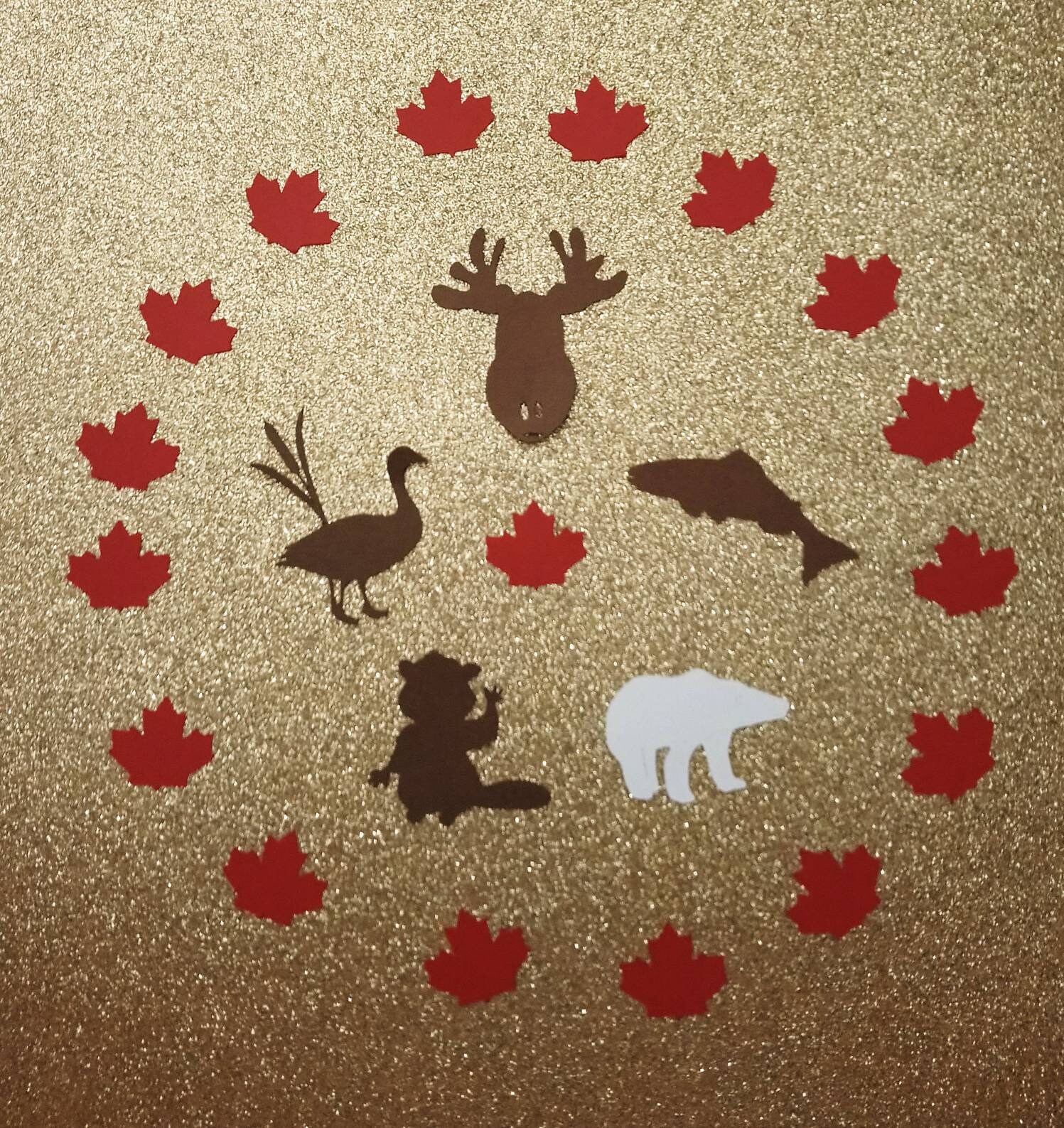 Package Of 100 Canada Animal Confetti Maple Leaf Canada Etsy