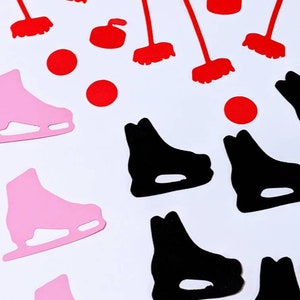 Confettis de Canada Sports, patinage artistique, patin de hockey, pierre de curling, paquet de 100, confettis pinata, décorations de hockey, scrapbooking
