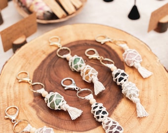 MADE TO ORDER: customizable boho double crystal keychain!