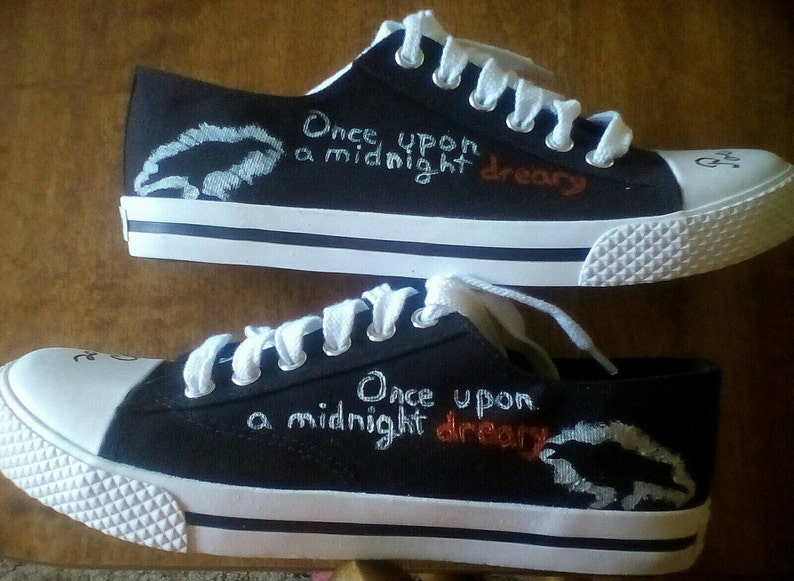 Literary Shoes Edgar Allan Poe Sneakers Etsy