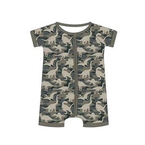 Camo Dinosaur Shorts Bamboo Pajamas image 3