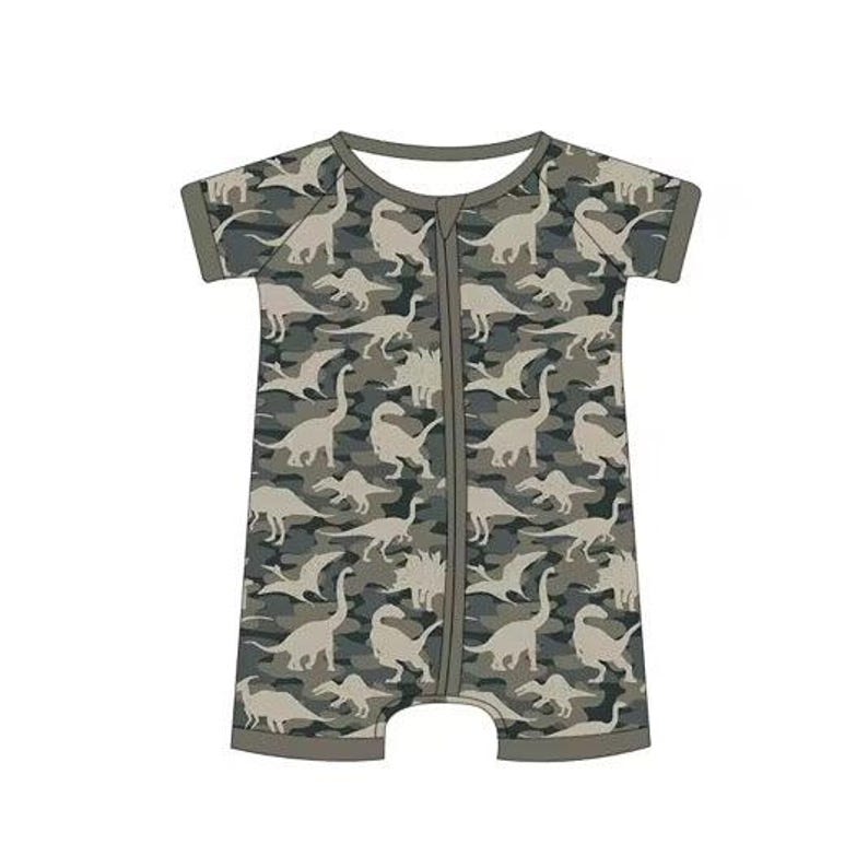 Camo Dinosaur Shorts Bamboo Pajamas image 3