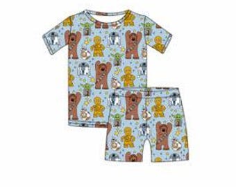 Camo Dinosaur Shorts Bamboo Pajamas