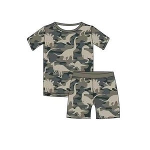 Camo Dinosaur Shorts Bamboo Pajamas image 2