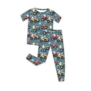 Easter Monster Trucks Bamboo Pajamas image 1