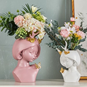 Creative Light Luxury Portrait Vase Living Room Flower Arrangement Water Cultivation Fresh Dried Flower Decorations