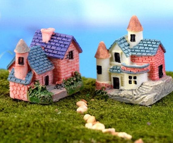CUTE Succulent resin decoration Castle House Micro Landscape Resin Craft Decor