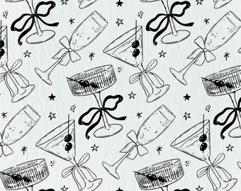 Drinks SVG Bundle, Ribbon SVG, martini svg, cute wedding SVG, Hand Drawn drinks Clip Art, whimsical Illustrations, Coquette Drinks Svg Png