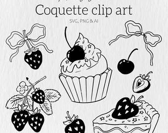 Ribbon Strawberry Cherry Bow SVG Bundle, Ribbon SVG, Bow svg png,bow svg, Bow Tie SVG, Hand Drawn Bow Clip Art, Coquette Bows Svg Png