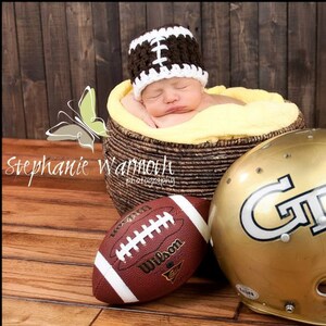 Football beanie, Crochet sports hat, baby beanie, girls football hat