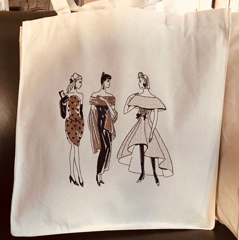 Canvas Tote for Yourself or a Personal Gift Nice Size for Market Day or ? Haute Fashionista Embroidery Design Embroidered Canvas Tote Bag