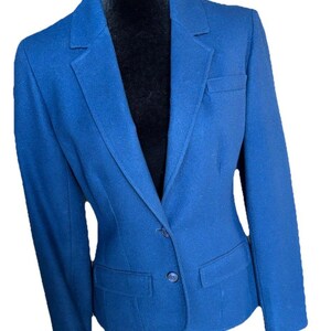 Vintage 70s Young Pendleton Virgin Wool Navy Blue Equestrian Blazer Sz XS/S