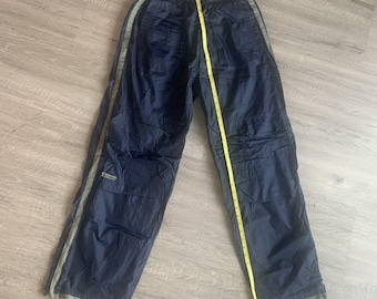 Vintage Spalding Track Pants: Blue Lined Windbreaker, Y2K 90s Style, Size L