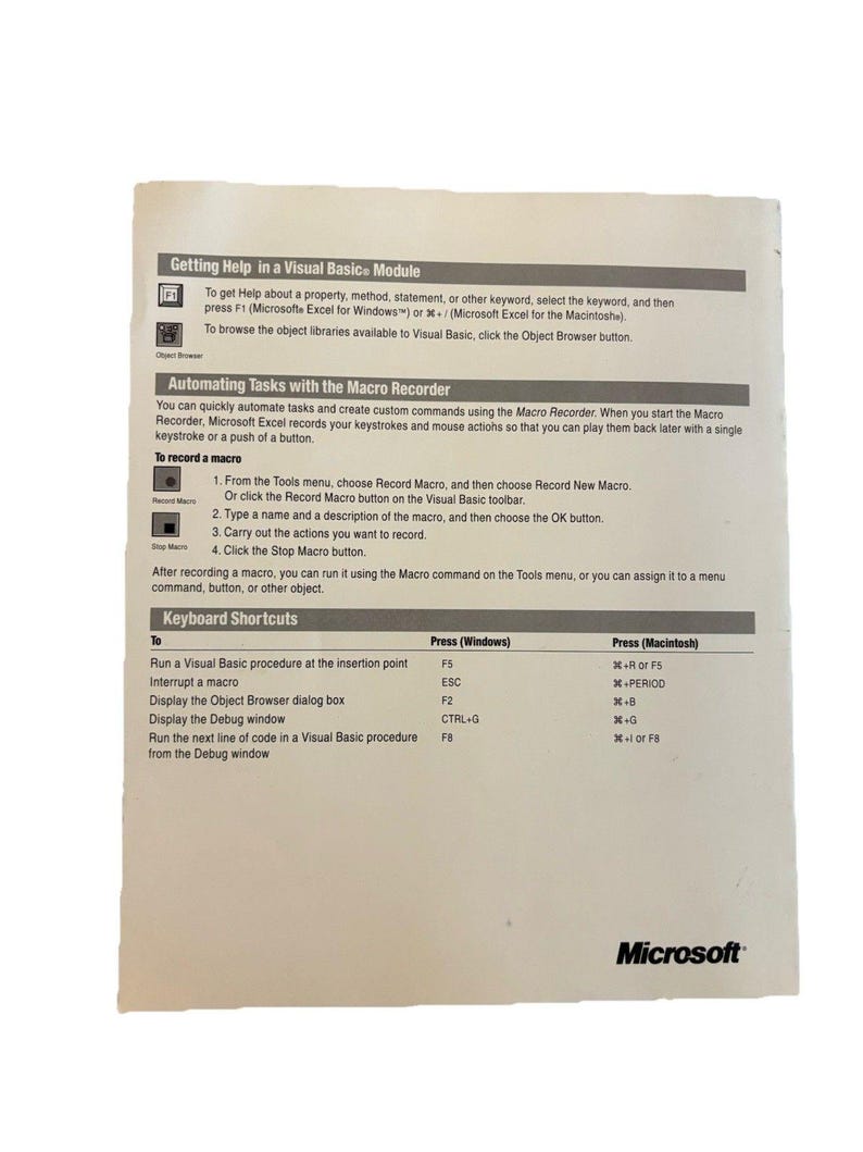 Microsoft Excel & Query Visual Basic ユーザーズガイド バージョン 5.0 政府向け 93 画像 2