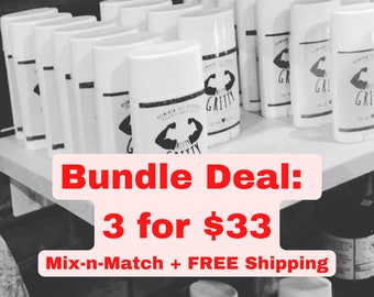 Bundle Deal... any 3 for 33 with FREE SHIPPING for the World's best deodorant! So natural you could eat it, and works BETTER!