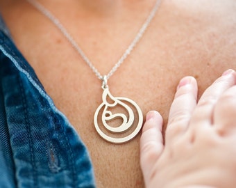 Sterling Silver Breastfeeding Necklace Jewelry, Nursing Mom, New baby gift, Mothers Day Gift, Breastfeeding Jewelry