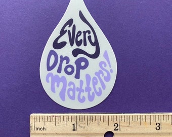 Pegatina de lactancia materna "Cada gota importa", morada y gris