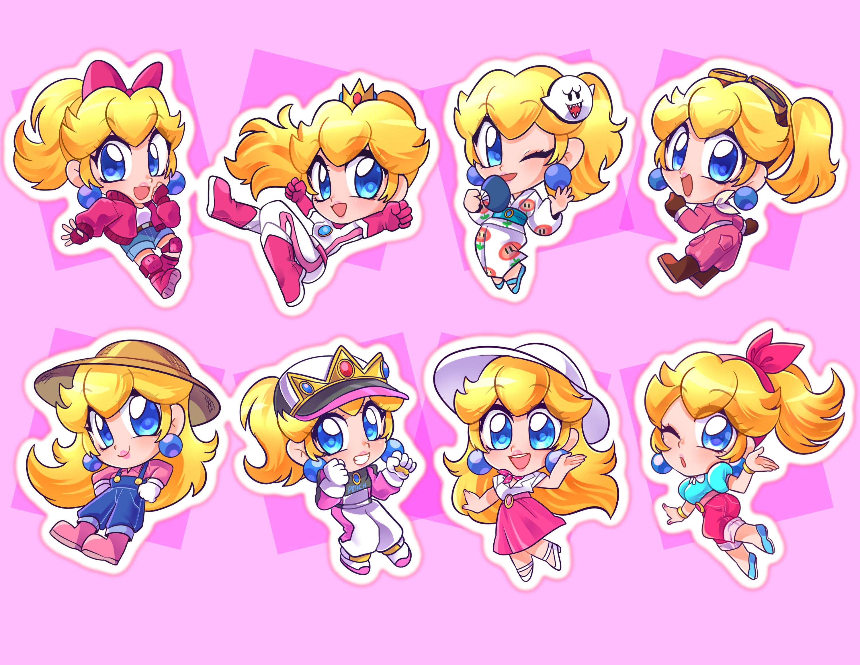 人物ステッカー　Cream peach様　2 マリオカートワールド - ピーチステッカー - Etsy 日本